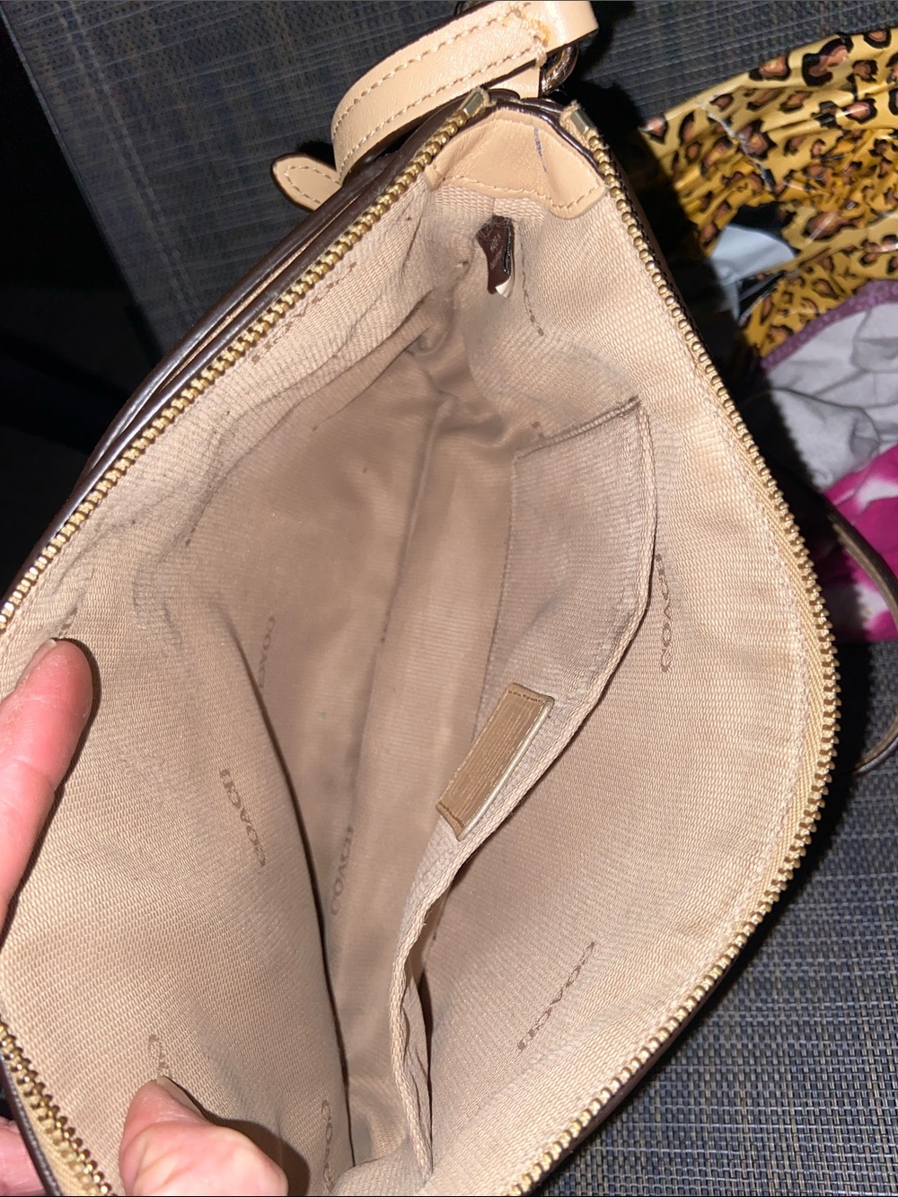 COACH Cream Pebble Leather Crossbody Bag - Picture 9 of 11